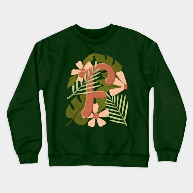 letter f for floral ^^' Crewneck Sweatshirt by Karyavna